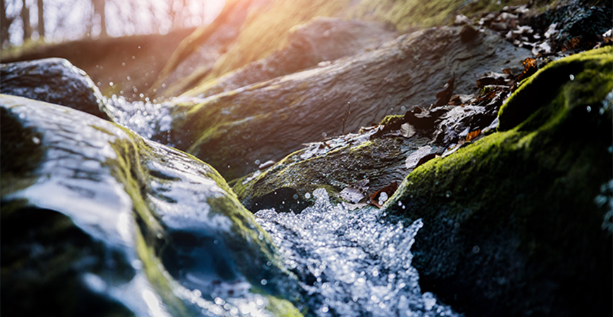 Water running over ground