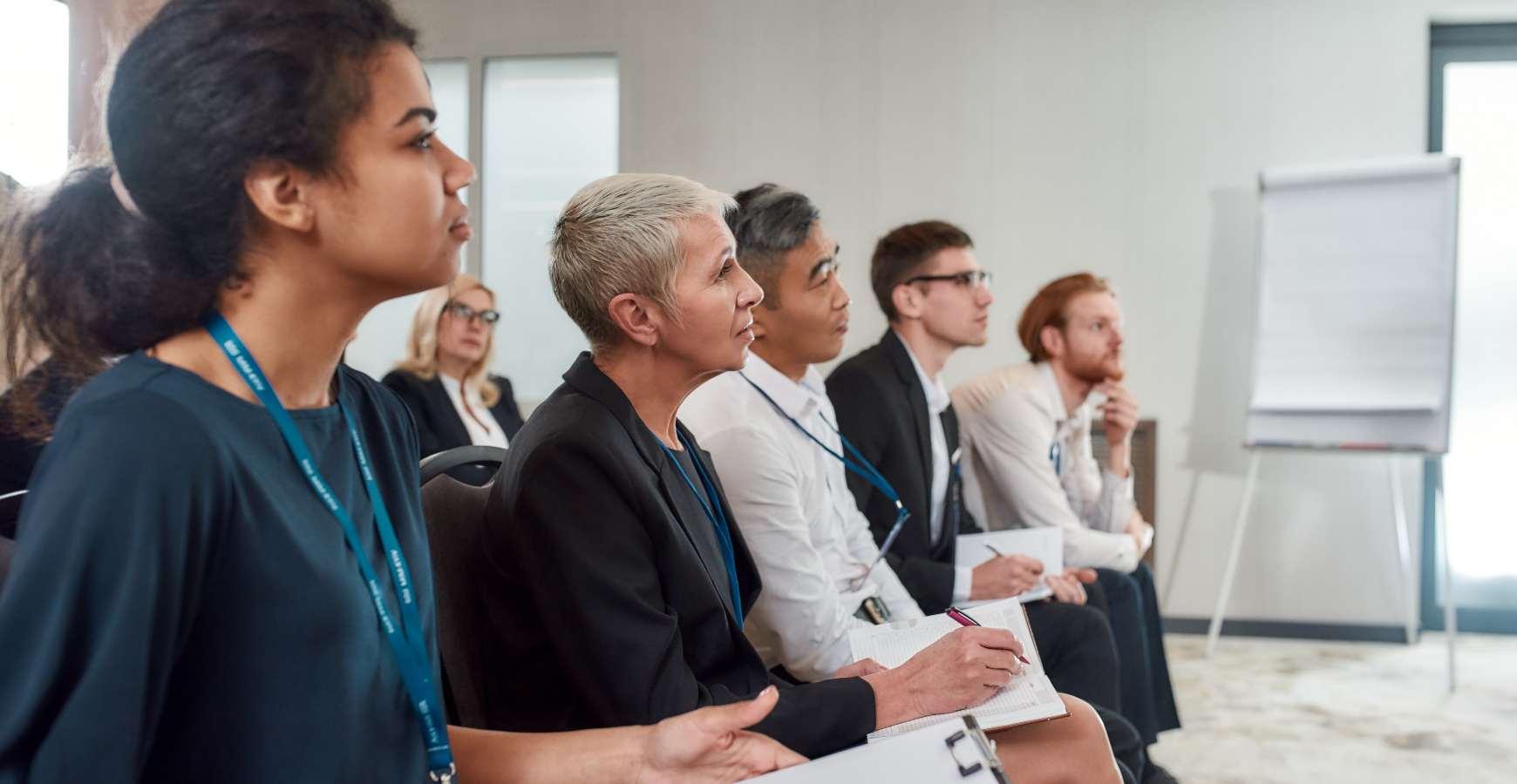 Several professionals attending a training seminar.